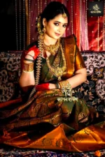 ব্লাউজ পিস সহ কাঞ্চিপুরম শাড়ী - Image 2