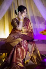 ব্লাউজ পিস সহ প্রিমিয়াম কাঞ্চিপুরম - Image 4