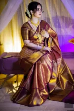 ব্লাউজ পিস সহ প্রিমিয়াম কাঞ্চিপুরম - Image 2